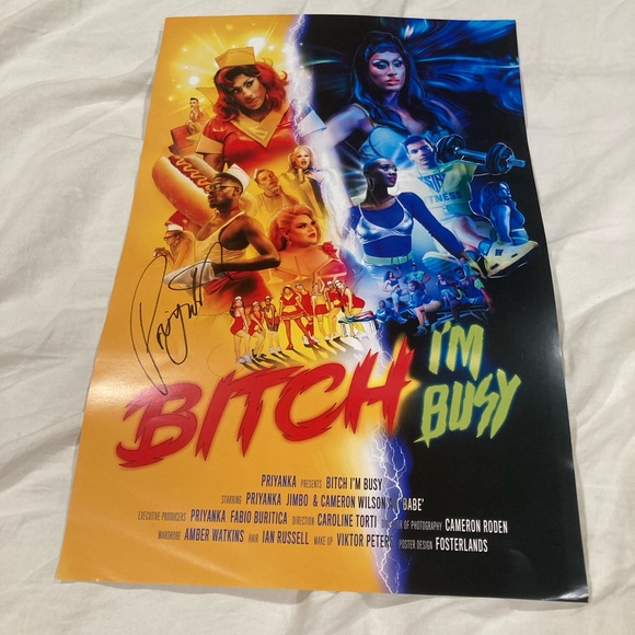 Signed “Bitch I’m Busy” Priyanka Poster - Picture 4 of 4